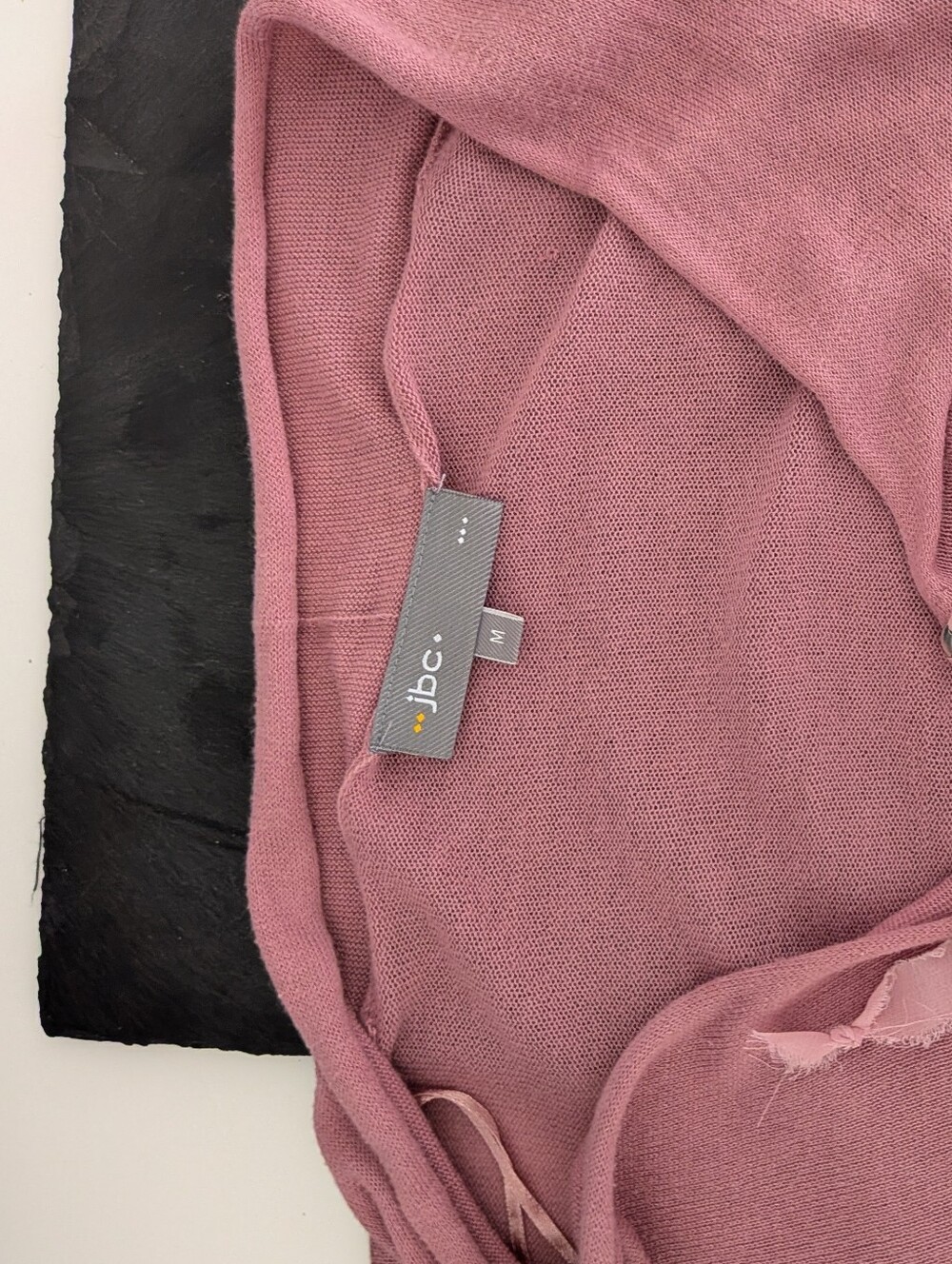 Women's Mauve Pink Knit Cardigan with Decorative Beads - Size M